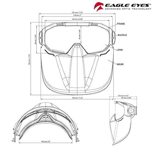 Eagle Eyes Safety Goggles Flip-Up Face Shield, UV Protection, Clear - color: Clear