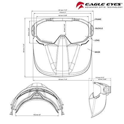 Eagle Eyes Safety Goggles Flip-Up Face Shield, UV Protection, Clear - color: Clear