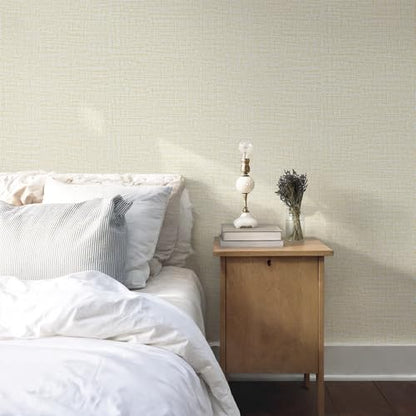 Guvana Grasscloth Peel and Stick Wallpaper Cream Textured Contact Paper Modern Removable Self Adhesive Wall Paper Thicken Fabric Faux Linen Wallpaper for Bathroom Wall Covering Vinyl 78.7inx15.7in - color: Ceam, size: 15.7" x 78.7"