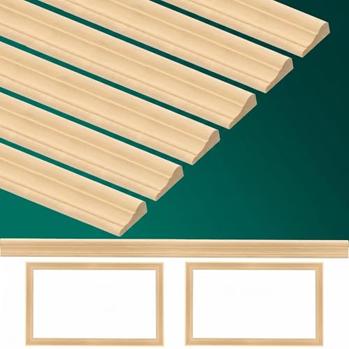 12 Pcs Wall Molding Trim, Split Wood Slats Mouldings, 15.8" X 1.6 - size: 15.8" X 1.6