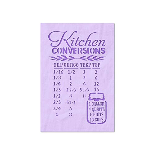 Stencil Stop Kitchen Conversions Stencil - Reusable for DIY Projects, Painting, Drawing, Crafts - 14 Mil Mylar Plastic (5.63 x 9 inches)