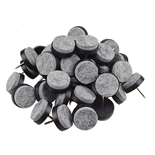 40pcs Round Heavy Duty Nail-on Felt Pad for Furniture Chair Table Leg Feet Floor Protectors Slide Smoothly (Black, Pad Diameter 28mm) - color: Black 28mm (40 Pcs)