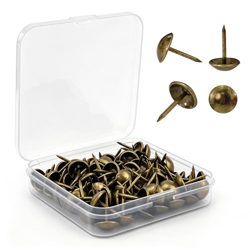 BlingKingdom 100 PCS Upholstery Tacks with Box, Vintage Decorative Nails