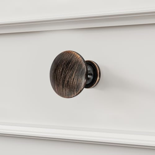 homdiy 30 Pack Oil Rubbed Bronze Round Solid Zinc Alloy Cabinet Knobs - color: Oil Rubbed Bronze