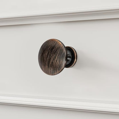 homdiy 30 Pack Oil Rubbed Bronze Round Solid Zinc Alloy Cabinet Knobs - color: Oil Rubbed Bronze