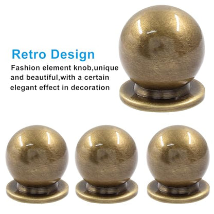 Jiozermi 4 Pack Mini Round Solid Brass Knobs, 1 Inch, Bronze - color: Bronze, size: 1 Inch(25mm)