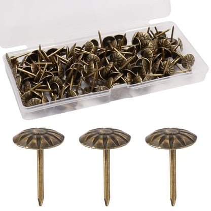 Antique Brass Upholstery Tacks, 120PCS, 7/16 Inch - color: Bronze