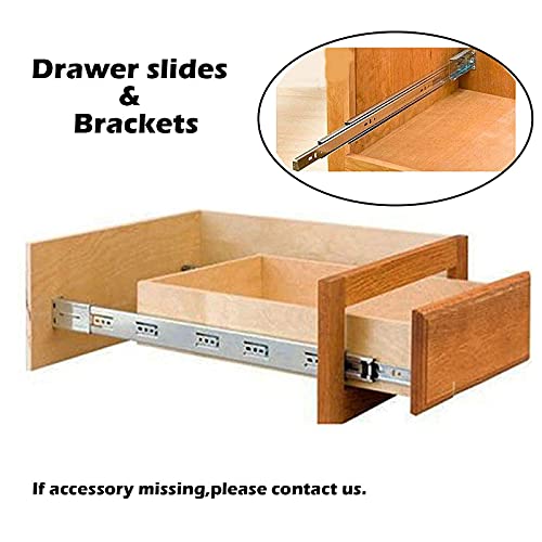 Gobrico 24-Inch Rear/Side Mount Drawer Slides, Soft Close Ball Bearing Drawer Slides and Glides with Brackets, Full Extension Heavy Duty Cabinet Dresser Runners, 10Pairs - size: 24 Inch
