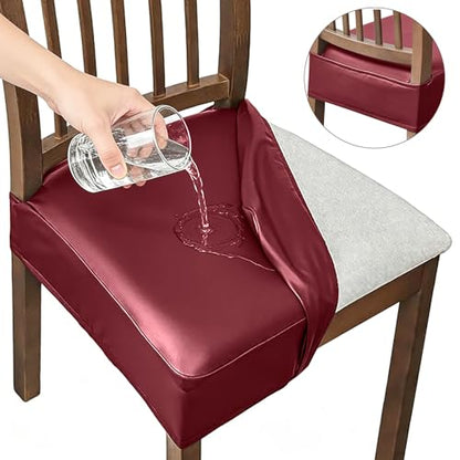 Dioxide Chair Covers,Seat Covers for Dining Room Chairs,Burgundy,Set of 2 - color: Model B - Burgundy, size: set of 2