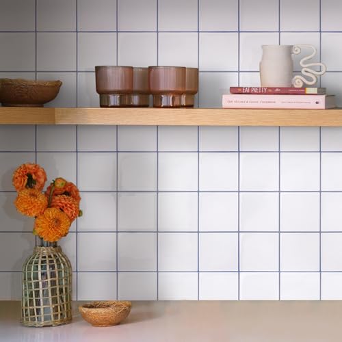 COMSTICKC Thicker Peel and Stick 3D Backsplash Tiles Kitchen Bathroom - color: White