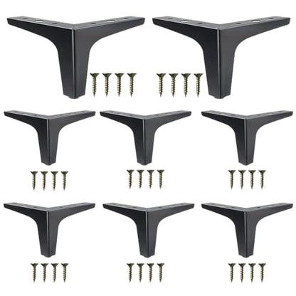 8 Pcs 4 Inch Metal Furniture Legs Black - size: 4 inch (8PCS)
