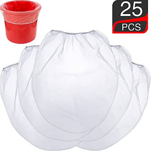 25 Pieces 5 Gallon Elastic Top Paint Strainer Bags White Fine Mesh Bag Paint Filter Bag Flow Nylon Mesh for Hydroponics Painting Gardening