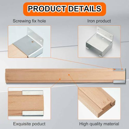 Maitys 4 Pcs Wooden Drawer Slide, 14 Inch Wood Bottom Mount Guide Track - size: 14 Inch