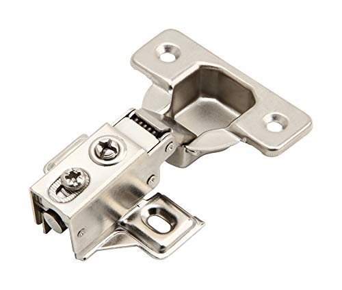 Silverline 2 Pack Soft Close 1/2 Inch Overlay Short Arm Kitchen Cabinet Hinges, Brushed Nickel 95 Opening Degree Concealed Face Frame Door Hinges with Mounting Screws