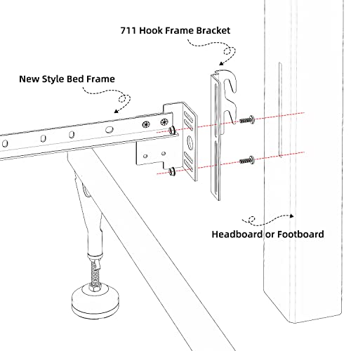 2Pcs #711 Bolt-On to Hook-On Bed Frame Conversion Brackets - color: 2Pcs Bed Frame Hooks