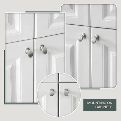 10 Pack Cabinet Knobs Brushed Nickel Solid Zinc Alloy Drawers Dresser Knobs Modern Kitchen Cupboard Bathroom Furniture Hardware - color: 10pack - Brushed Nickel, size: Knob