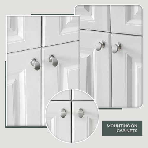 4 Pack Cabinet Knobs Brushed Nickel Solid Zinc Alloy Oval Knobs for Drawer Dresser Modern Kitchen Cupboard Bathroom Furniture Hardware - color: 4pack - Brushed Nickel, size: Knob