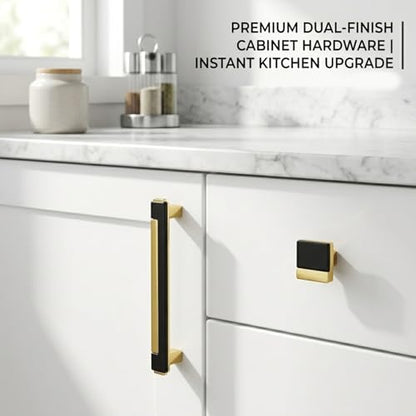 10 Pack Black Gold Cabinet Pulls & Handles, 3.7 Inch Hole Center - color: Black Gold, size: 4.8in/122mm
