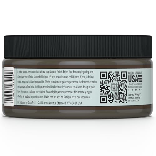 Gel Stain by Retique It, Thin Water-Based Gel Stain/Paint Glaze and Wood Stain Hybrid Charcoal - color: 45 Charcoal, size: 8 Ounce Stain