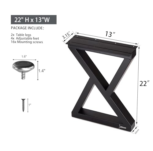 Taelakeni 22 Inch Metal Coffee Table Legs Bench Legs, Double Triangle - color: Double Triangle, size: 22 IN