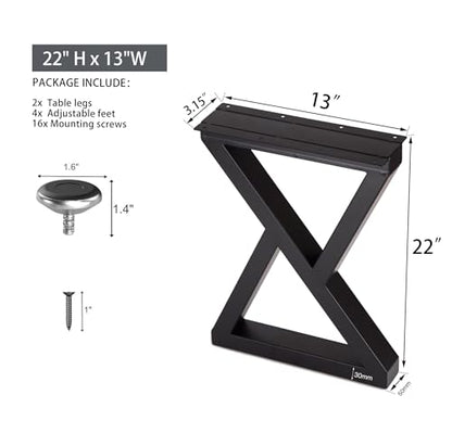 Taelakeni 22 Inch Metal Coffee Table Legs Bench Legs, Double Triangle - color: Double Triangle, size: 22 IN