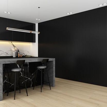 Slat Wall Panel 8-Pack, 118’’x6.3’’, Black - size: 118’’x6.3’’-Black