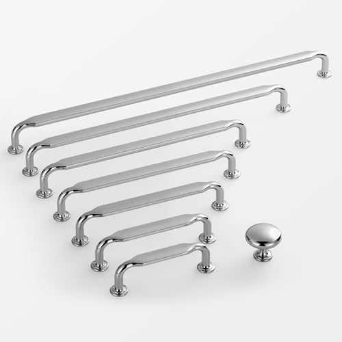 Lardmon 10 Pack Polished Chrome Round Cabinet Knobs 1.2 Inch(30.5mm) Dia. Mushroom Drawer Knobs Modern Single Hole Cabinet Pulls Solid Kitchen Knobs Cabinet Handles Kitchen Hardware for Dresser - color: Polished Chrome, size: 1.2 Inch Diameter, style: 10