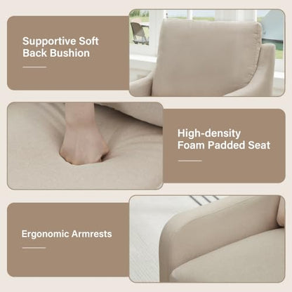 Dining Chairs with Wheels Set of 2 - color: Beige
