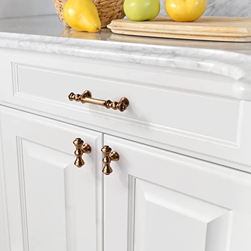 Asidrama 1 Pack 3 Inch(76mm) Champagne Bronze Kitchen Cabinet Handles,Brushed Brass Cabinet Pulls Kitchen Cabinet Hardware for Cupboard Gold Drawer Pulls - color: Champagne Bronze, size: 3" Hole Center, style: 1 Pack