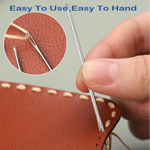 9 Pcs/3 Sizes Large-Eye Blunt Needles, Double Flexible Tape Measure, Steel Yarn Needle with Needle Threader, Tapestry Needle for Sewing Crochet Knitting Embroidery(Silver 2.08in/2.36in/2.76in) - size: 3 sizes/9+1 pcs