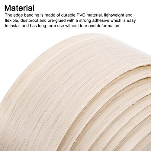 uxcell Edge Banding, 1-5/8 inch x 24.6ft Pre-Glued Wood Veneer Edging Iron-on Flexible Edge Banding for Cabinet Repair Furniture Restoration, Oak - size: 1-5/8 Inch x 24.6ft