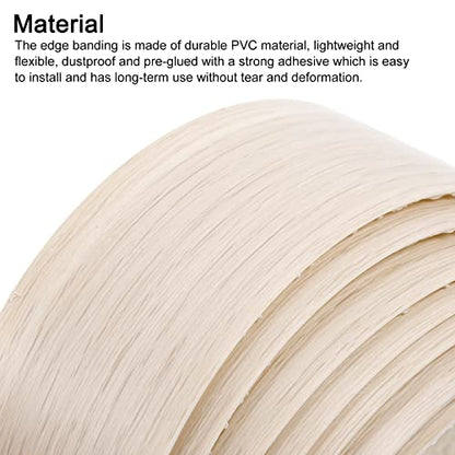 uxcell Edge Banding, 1-5/8 inch x 24.6ft Pre-Glued Wood Veneer Edging Iron-on Flexible Edge Banding for Cabinet Repair Furniture Restoration, Oak - size: 1-5/8 Inch x 24.6ft