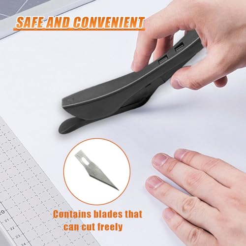 3PCS Car Wrapping Paper Cutter with 10 Replaceable Blades (Black) - color: Black