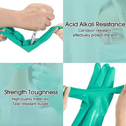 Potchen 20 Pairs Chemical Resistant Gloves 15 Mil Nitrile Gloves,Medium - size: Medium
