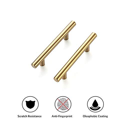 Ravinte Brushed Brass Cabinet Handles Round Drawer Pulls 6 Inch 5 Pack - color: Brushed Brass