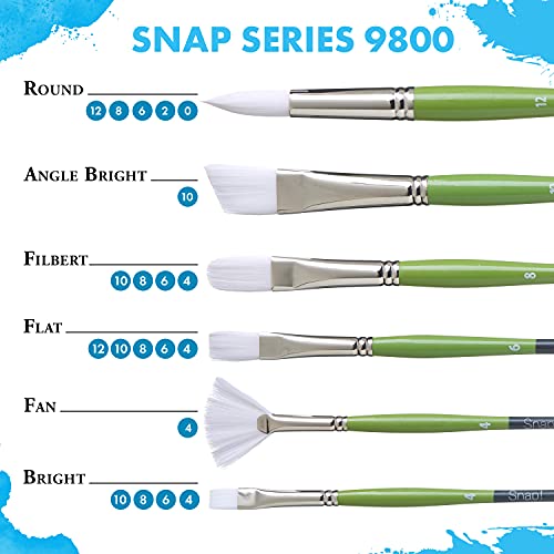 Princeton 9850ST-100 Snap Brush White Taklon Stroke, 1", White - size: Size 1 inch, style: Stroke