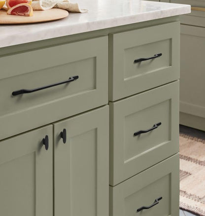 Goo-Ki 6 Pack Cabinet Knobs Matte Black Solid Drawer Knobs Zinc Alloy Kitchen Hardware - 2.2" Full Length Single Screw/Hole Modern Black Cabinet Pulls Dresser Handles - color: Matte Black, size: 2.2" Full Length