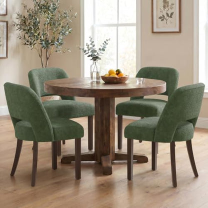 Usaint Upholstered Dining Chairs Set of 4, Modern Fabric Kitchen Chairs - color: Green
