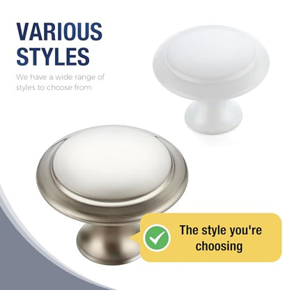 Brushed Nickel Cabinet Drawer Hardware,30mm Kitchen Cabinet Knobs,18 Pack - color: Brushed Nickel