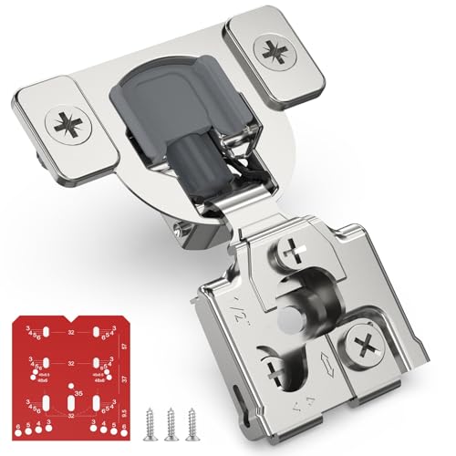 Chibery 60 Pack 1/2" Overlay 3D Soft Close Concealed Hinge for Face Frame Door, Self Closing Hinges, 105° Smooth Slow Close Quite, Hidden Stainless Steel Hinge for Kitchen Cabinet Door, Satin Nickel - size: 1/2" Overlay