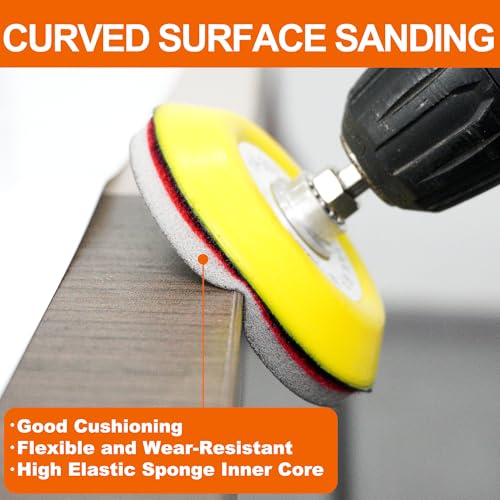 36 PCS 3 Inch Hook and Loop Sanding Sponge Discs Set 180 to 3000 Grit - size: 3 In Mix Grit 36 PCS