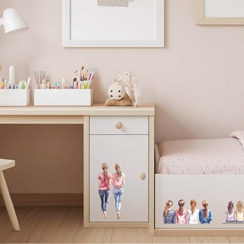 Peacoblue Girl's Back Rub On Transfers for Furniture Craft 6"x12" - style: Girl's Back(Best Friends)