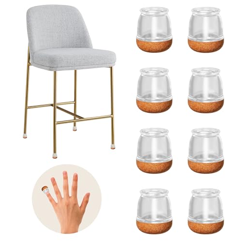 20PCS Clear Extra Small Skinny Chair Leg Floor Protectors, Fit 0.4"-0.5" - size: XXSmall (Fit 0.4"-0.5")