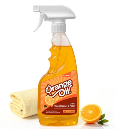 2-in-1 Wood Cleaner Furniture Polish - Natural Orange Oil Spray