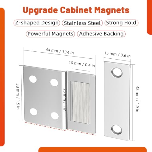 Jiayi Cabinet Door Magnets Closures 2 Pack Ultra Thin Magnetic Door Catch