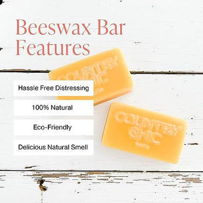 Beeswax Distressing Bar for Chalk Style Furniture Paint, Rustic Shabby Chic Distressing, 100% Natural Beeswax, Eco-Friendly, Delicious Scent, No Chemical Additives - 50 Grams