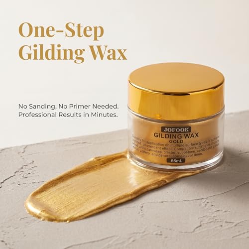 JOFOOK King Gold Gilding Wax 55ml – Antique Metallic Paste for Wood, Metal & Glass