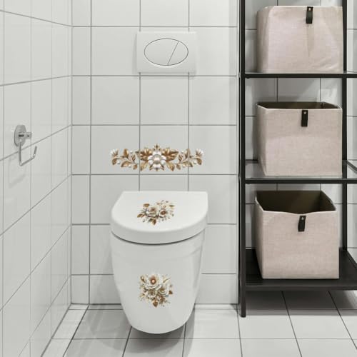 OLYCRAFT 3Pcs/Set 3D Flower Rub on Transfers for Furniture and Crafts - style: 3D Embossed Pearl