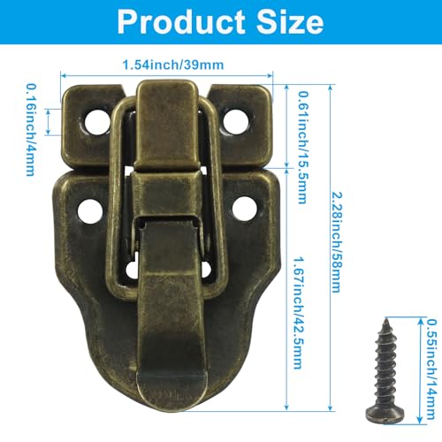 2 Pack Retro Duckbilled Toggle Hasp Latch Bronze - color: Bronze