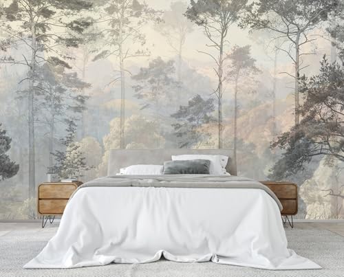 Jdayda Hazy Forest Wall Mural, Abstract Nature Landscape - color: MURAL-308, size: 129" x 96"
